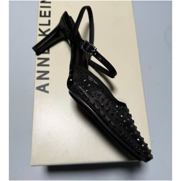 Anne Klein Women's Rosedale-C Black Crystal Slingback Pumps Size 6 - Picture 3 of 9